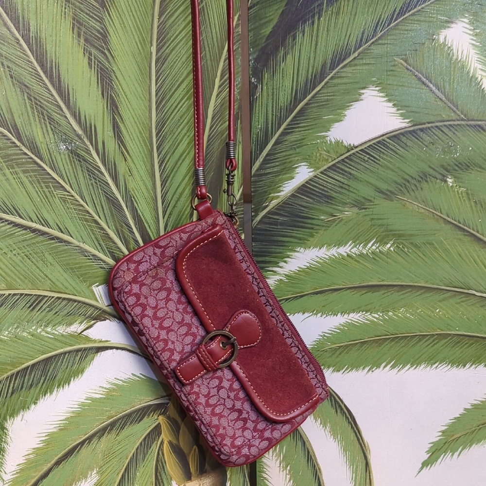 COACH Redish/Brown Wristlet